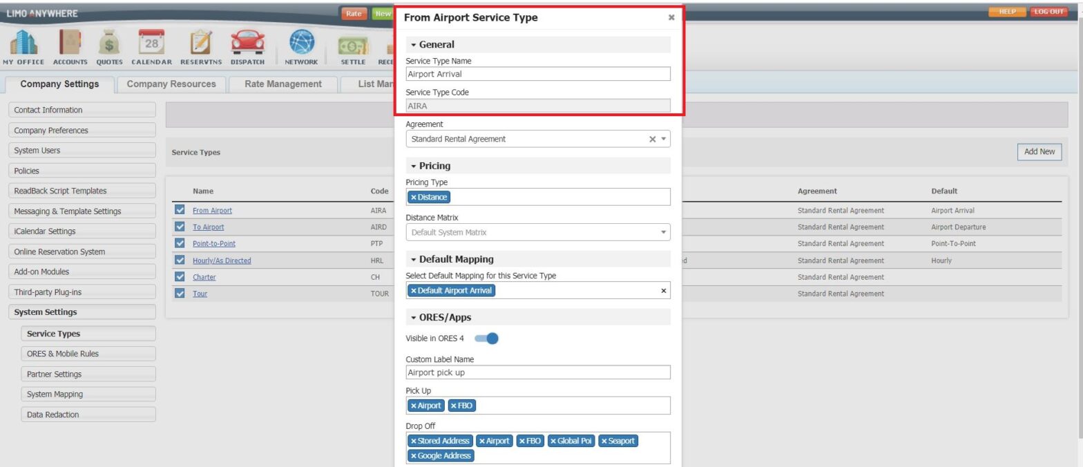 Howto Establish and Manage Service Types. Limo Anywhere Knowledge Center