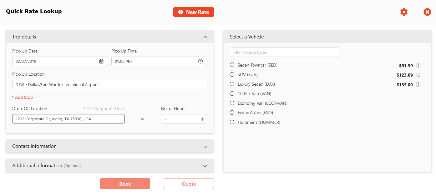 Howto Use Quick Rate Lookup Limo Anywhere Knowledge Center
